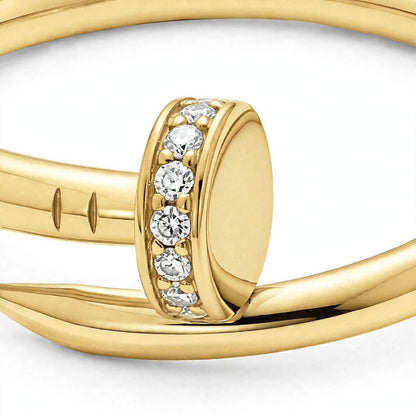 18K Yellow Diamond Nail Bypass Ring