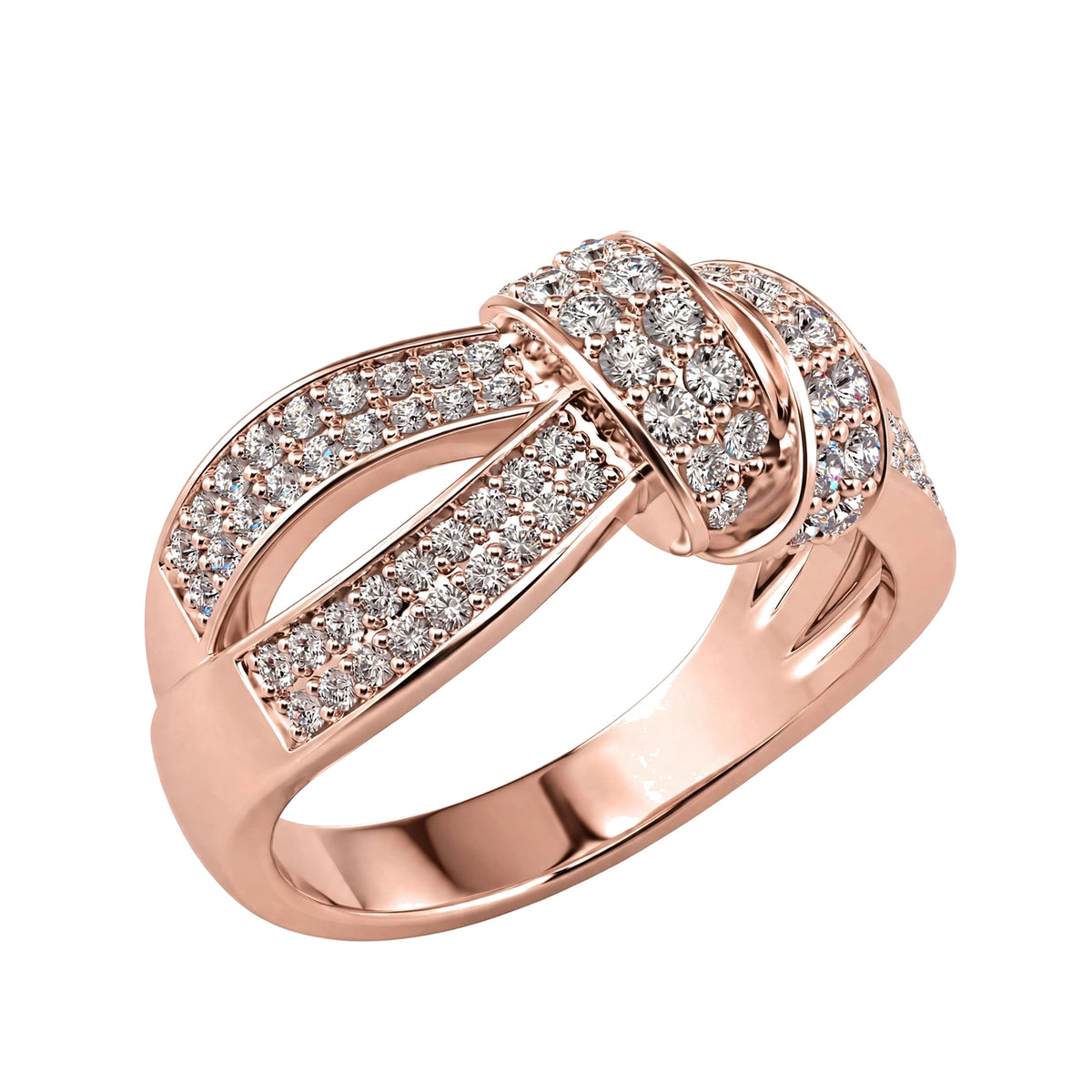 14K Rosegold Statement Ribbon Knot Cocktail Ring