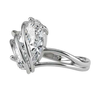 14K Yellow Gold Contemporary Split Shank Ring.