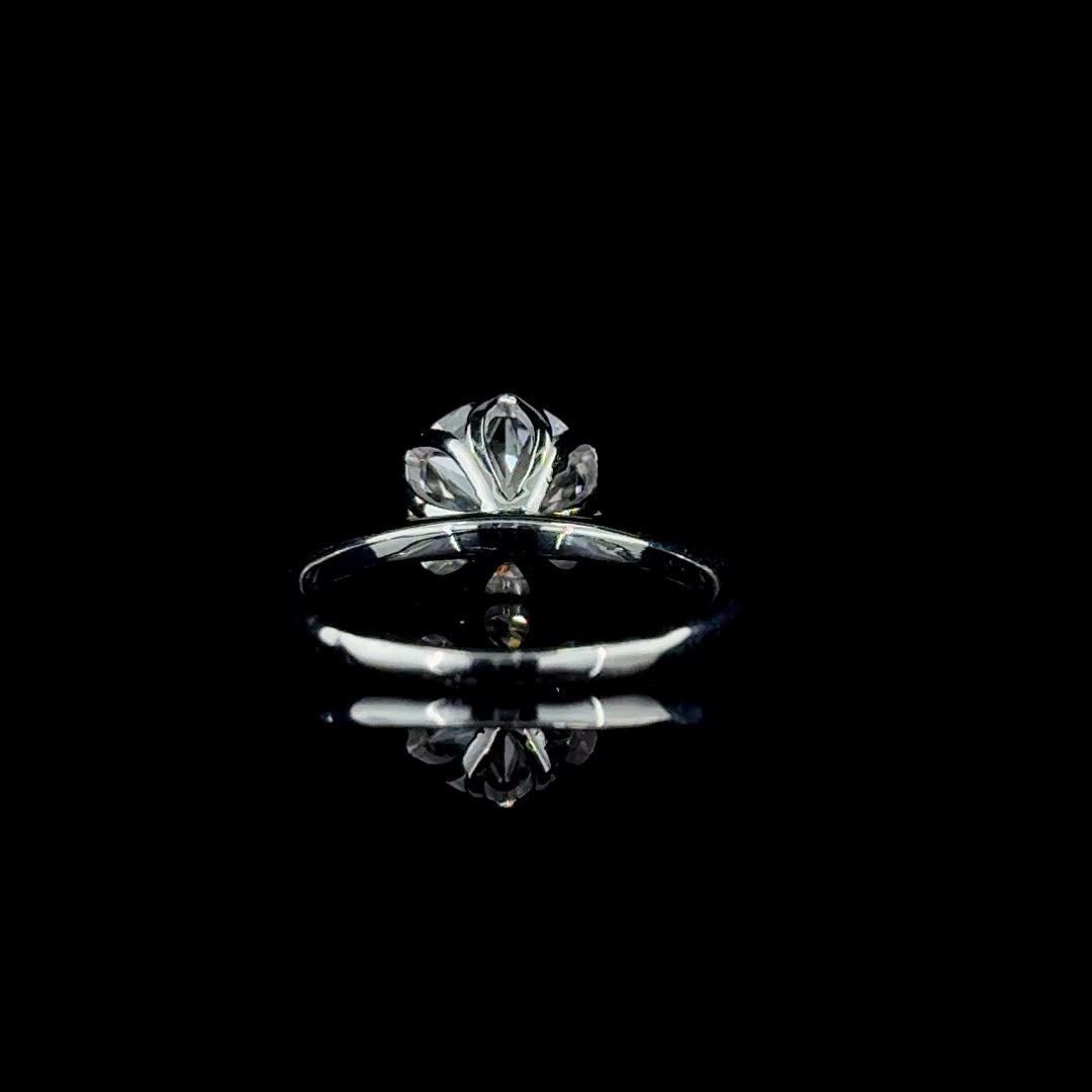 A classic six-prong round solitaire ring.