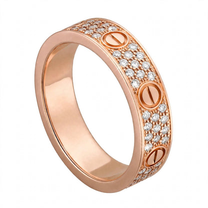 18K Yellow Gold Pavé Diamond Screw Motif Band