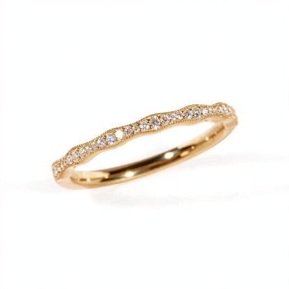 18K Rose Gold Pavé Wave Anniversary Band