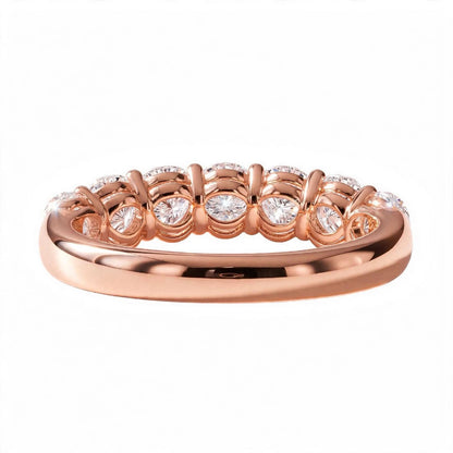 14K Yellow Gold Oval Cut Diamond Half-Eternity Band