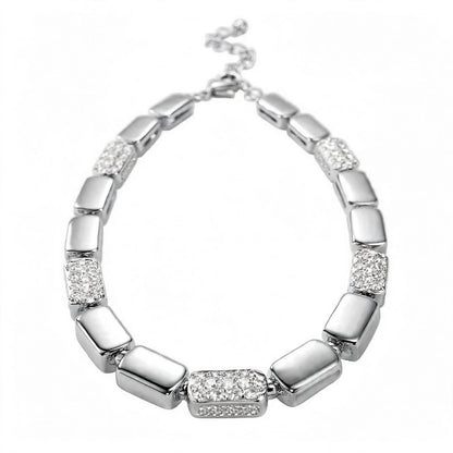 18K Gold Plated Radiant Rectangle Block Link Bracelet