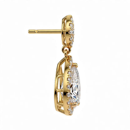 14K Rose Gold Pear Shaped Drop Earrings