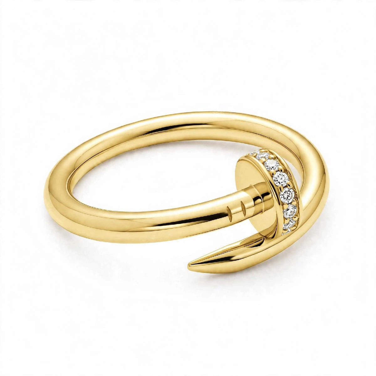 18K Yellow Diamond Nail Bypass Ring