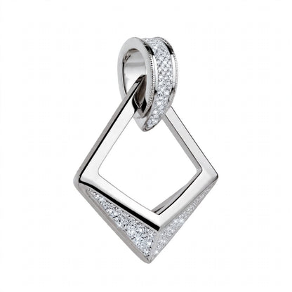 18K Rose Gold Modern Geometric Open Rhombus Diamond Pendant