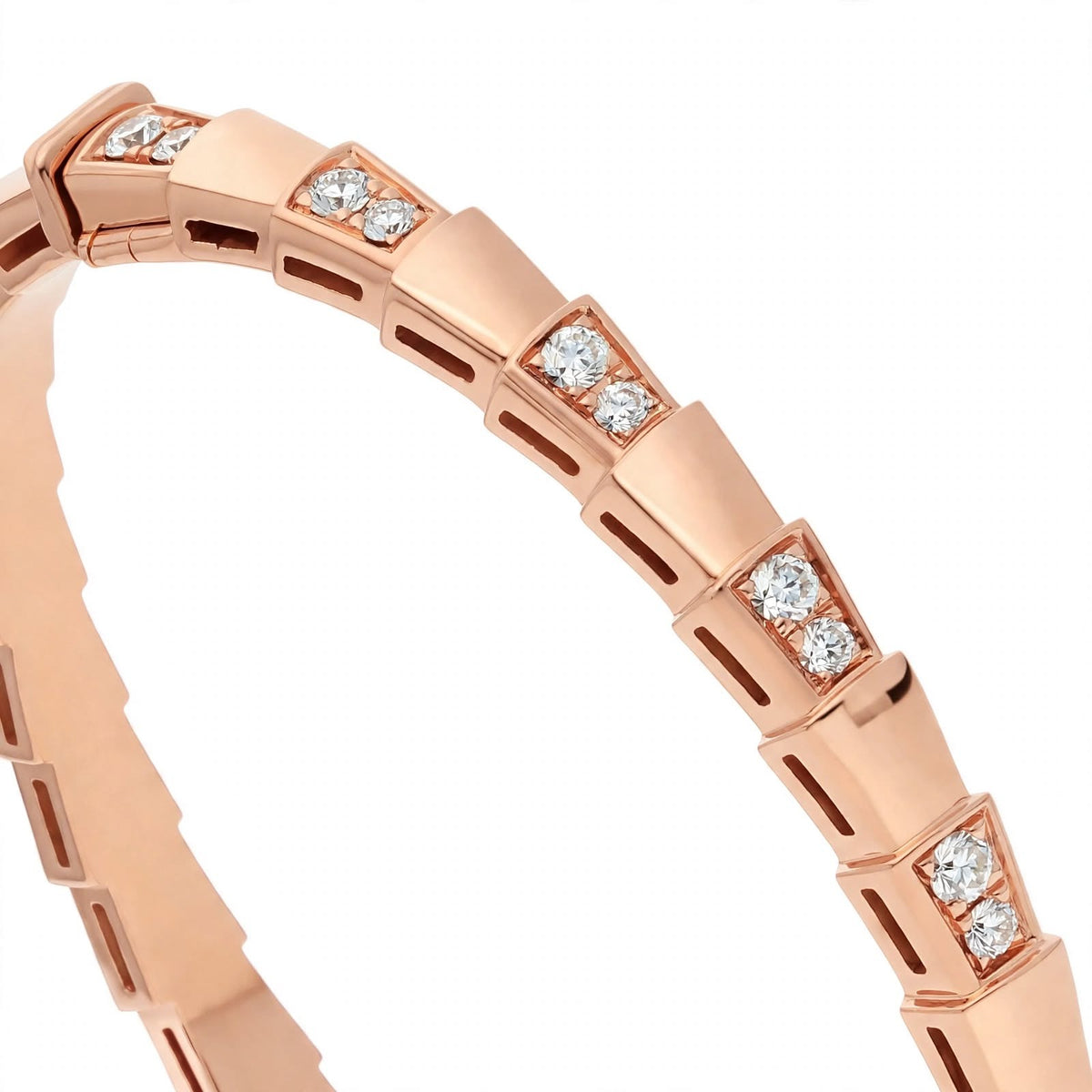 Custom Crafted Snake Scale Bangle in Solid 18K Gold