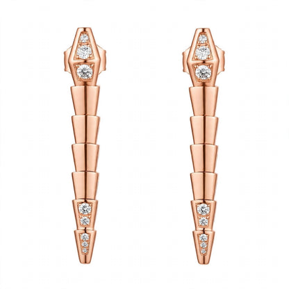 18K Yellow Gold Serpenti Pendant Earrings