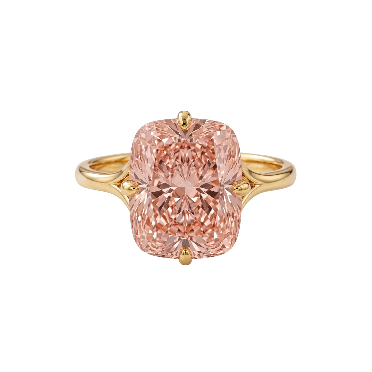 14K Rose Gold Elongated Cushion Cut Morganite Engagement Ring.