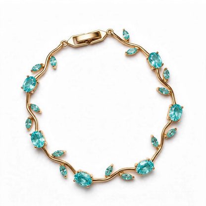 18K Gold Plated Pink Tulip Vine Bracelet | Lab Grown Diamonds