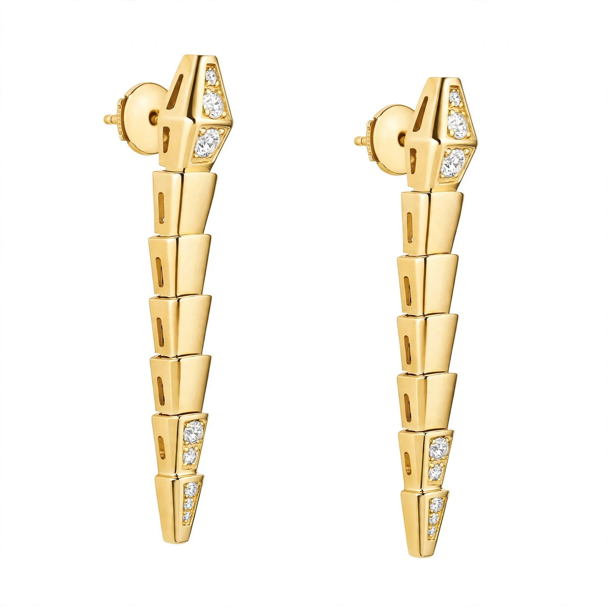 18K Yellow Gold Serpenti Pendant Earrings