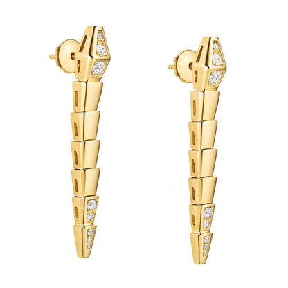 18K Yellow Gold Serpenti Pendant Earrings