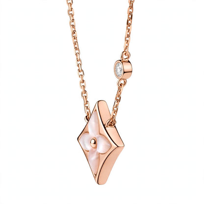 Handmade Mother of Pearl Flower Pendant Necklace
