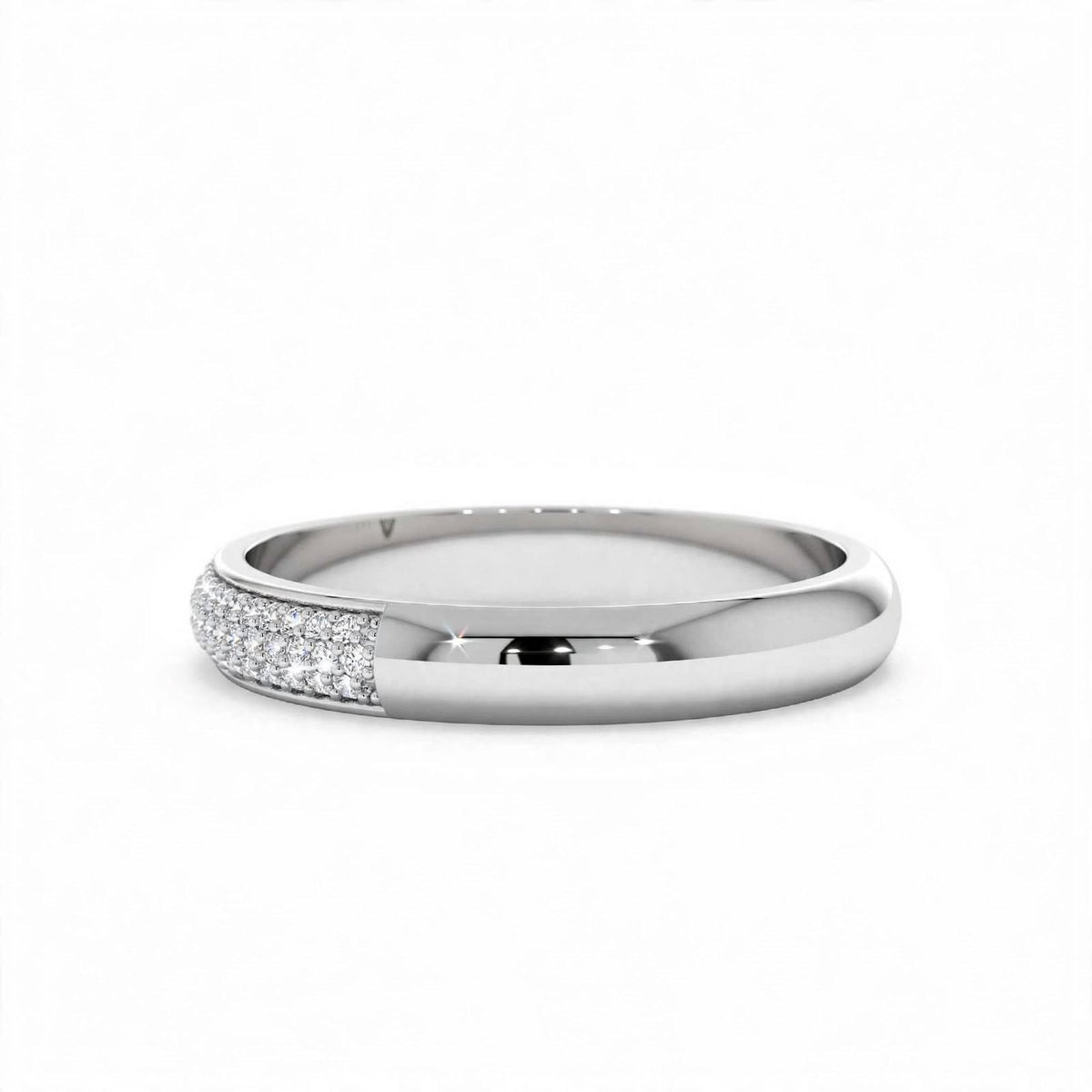 14K Yellow Gold Triple Row Pavé Diamond Eternity Band