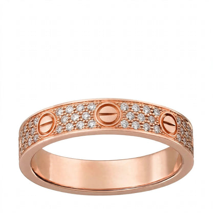 18K Yellow Gold Pavé Diamond Screw Motif Band