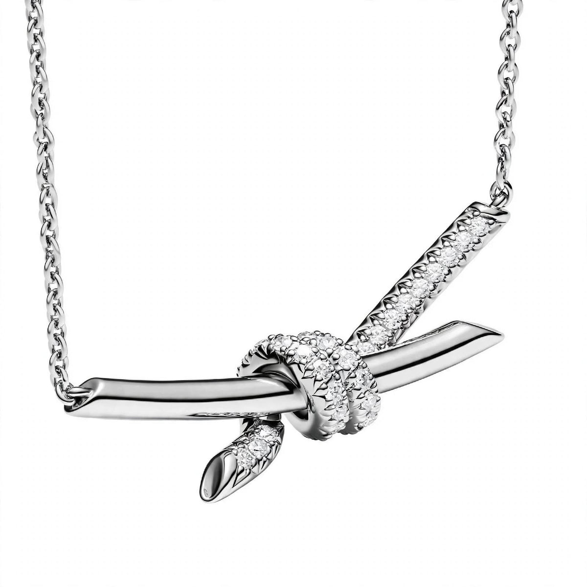 18K Yellow Gold Interlocking Knot Pendant Necklace