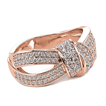 14K Rosegold Statement Ribbon Knot Cocktail Ring