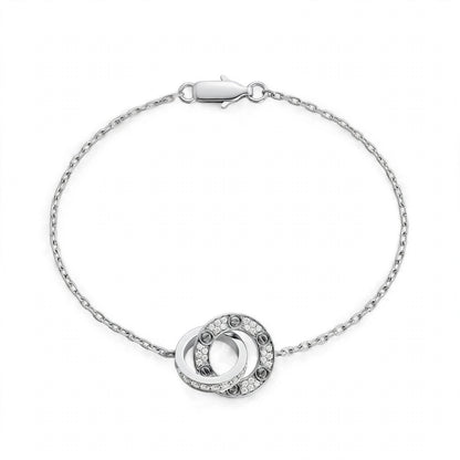 18K Yellow Gold Interlocking Circle Chain Bracelet