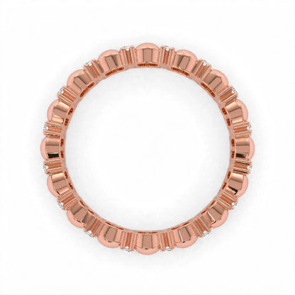 14k Rose Gold Unique Double Row Diamond Eternity Band