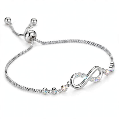 18K Rose Gold Plated Infinity Bolo Bracelet With Lab-Grown Diamonds