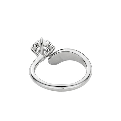 14K Yellow Gold Bypass Solitaire Engagement Ring.