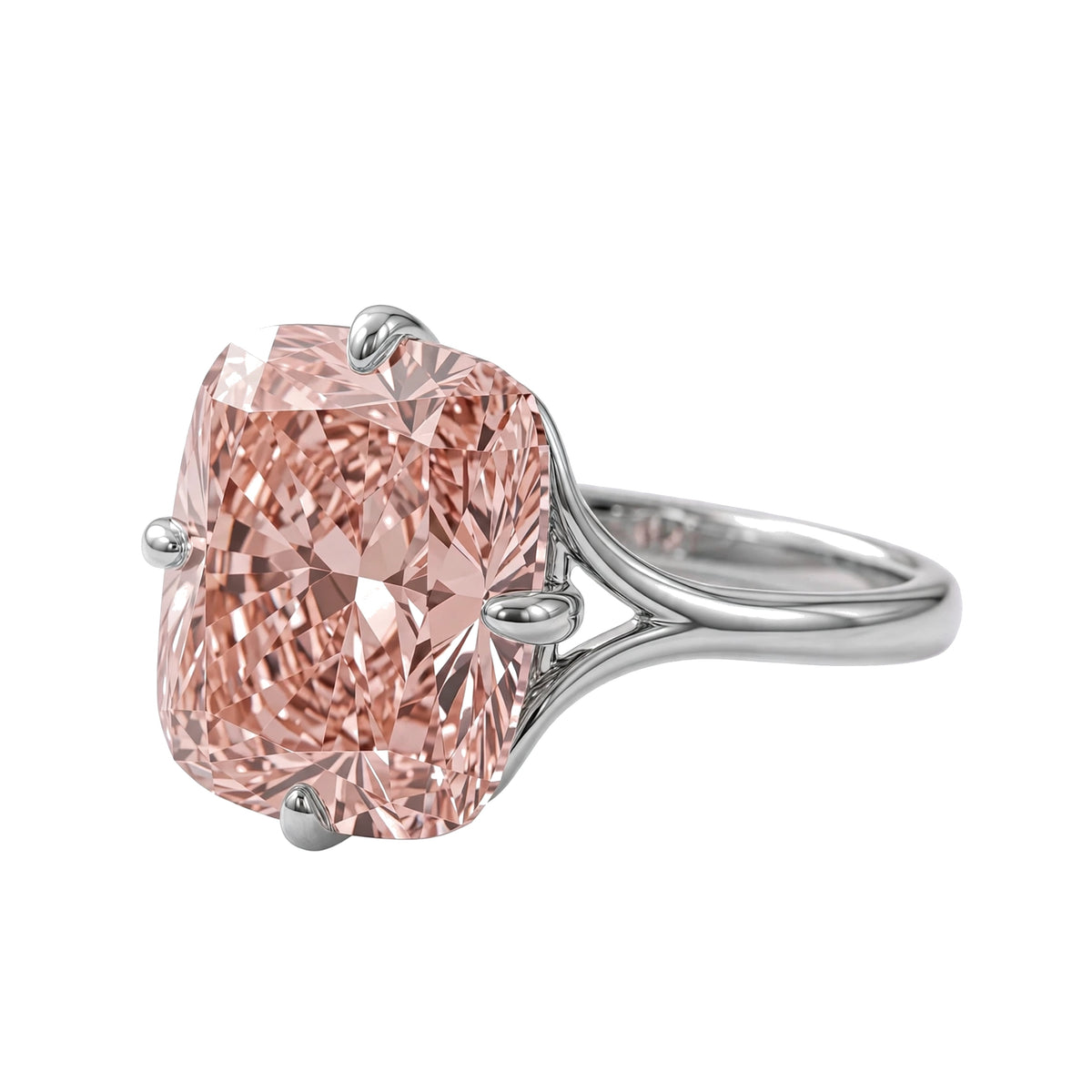 14K Rose Gold Elongated Cushion Cut Morganite Engagement Ring.