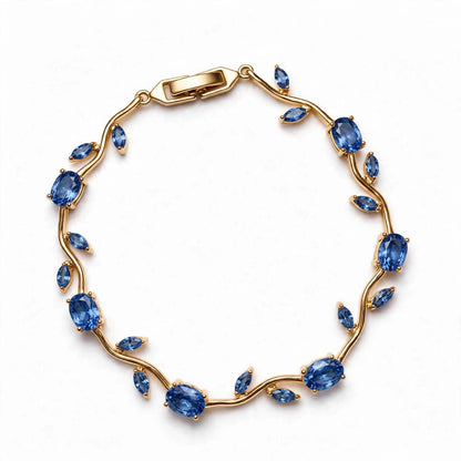 18K Gold Plated Pink Tulip Vine Bracelet | Lab Grown Diamonds