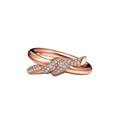 18K Yellow Gold Double-Row Knot Statement Ring