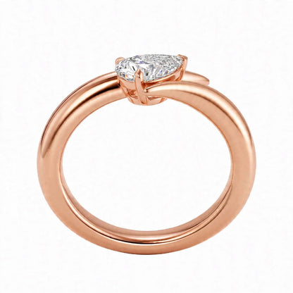 14K Yellow Gold Pear-Cut Diamond Bypass Ring