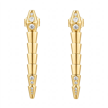 18K Yellow Gold Serpenti Pendant Earrings