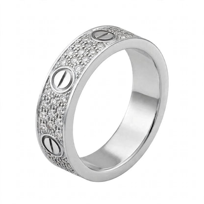 18K Yellow Gold Pavé Diamond Screw Motif Band
