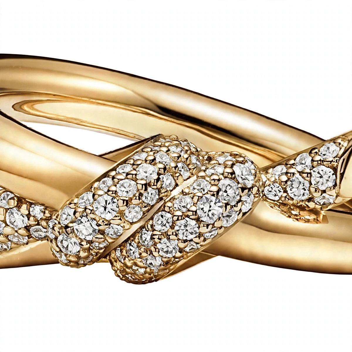 18K Yellow Gold Double-Row Knot Statement Ring