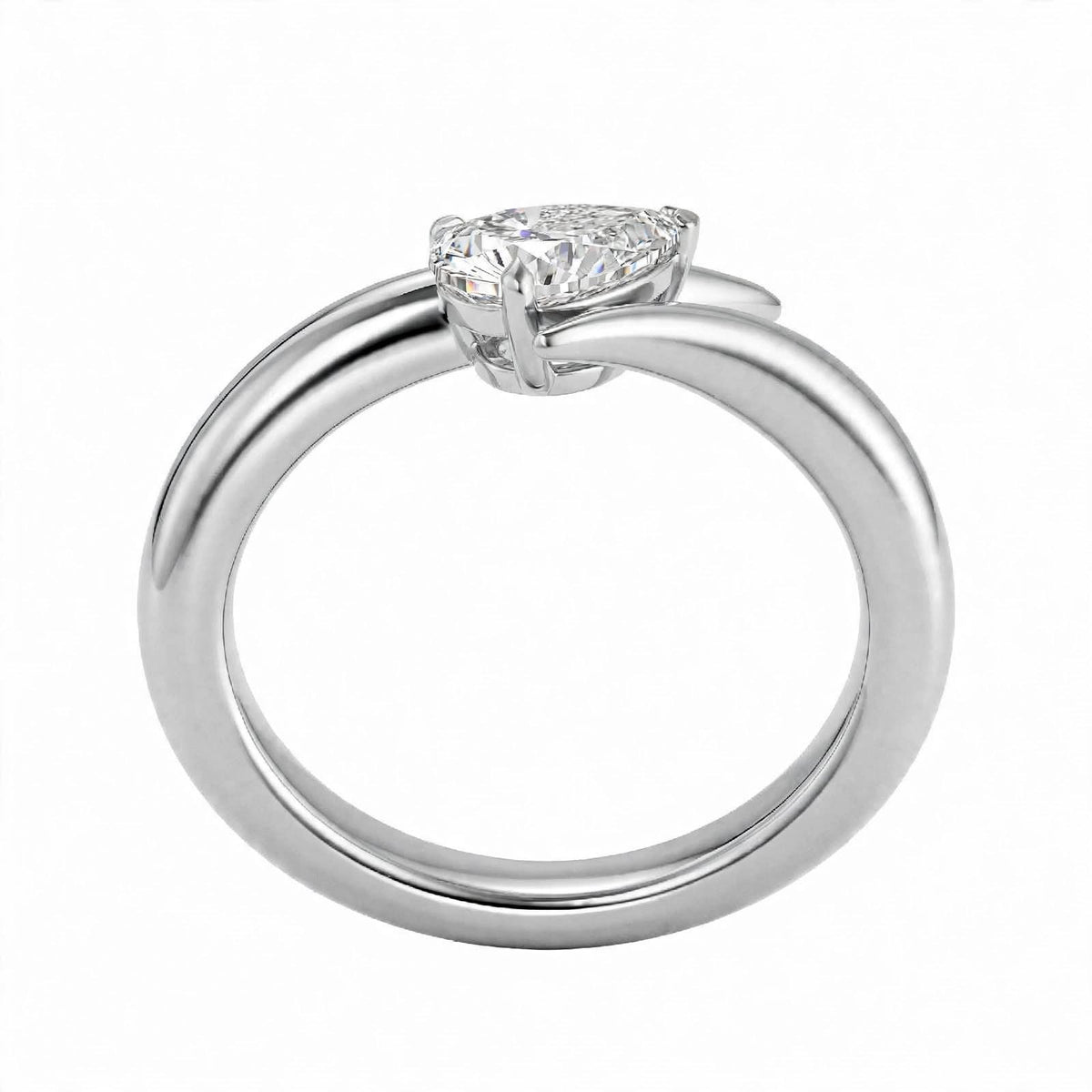 14K Yellow Gold Pear-Cut Diamond Bypass Ring