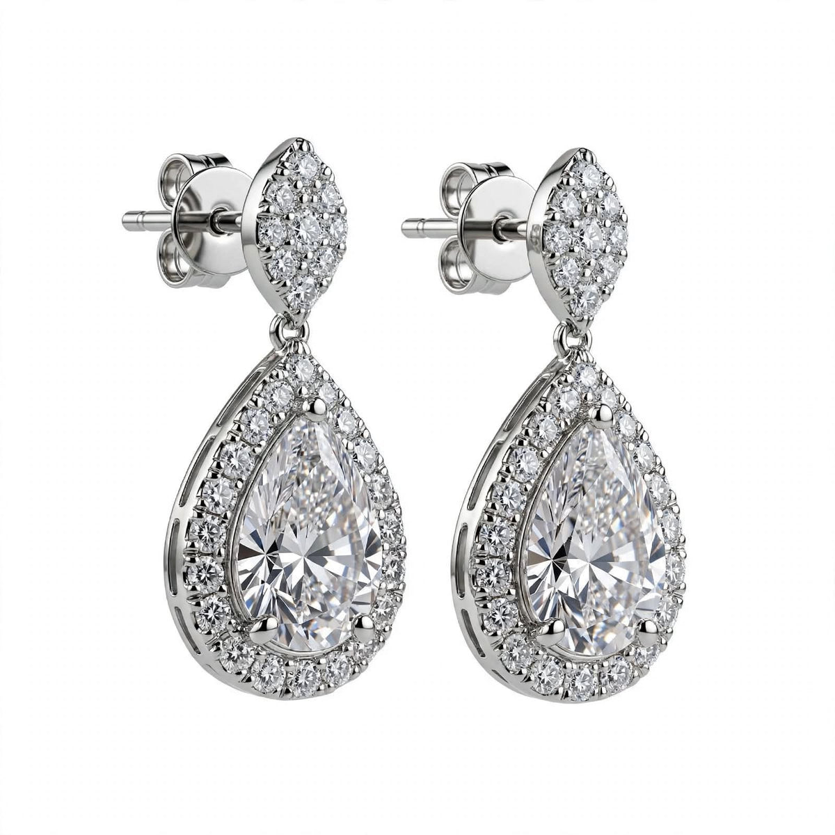 14K Rose Gold Pear Shaped Drop Earrings