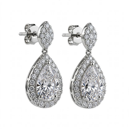 14K Rose Gold Pear Shaped Drop Earrings