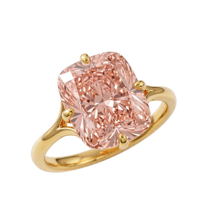 14K Rose Gold Elongated Cushion Cut Morganite Engagement Ring.