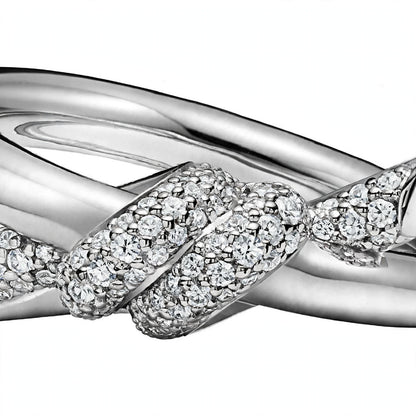 18K Yellow Gold Double-Row Knot Statement Ring