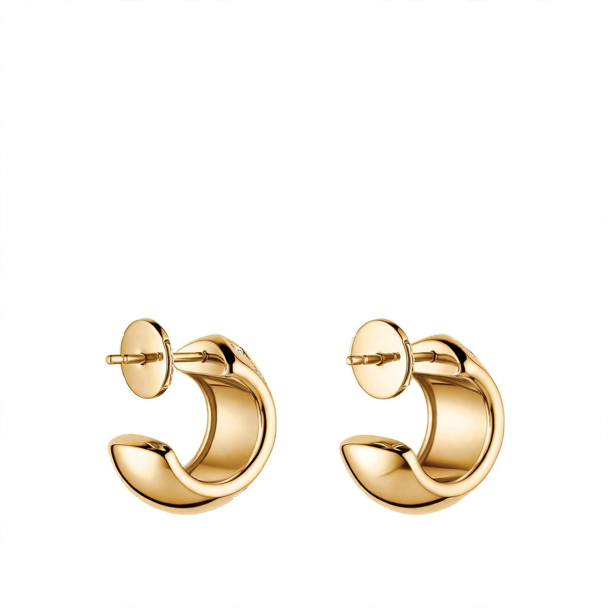 14K Gold Checkered Diamond Hoop Earrings
