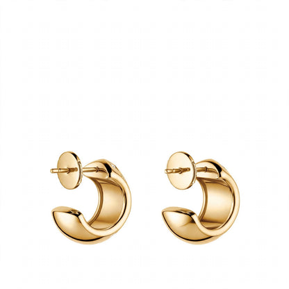 14K Gold Checkered Diamond Hoop Earrings