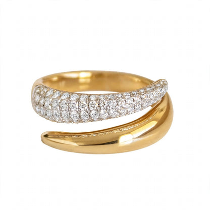 14K Rose Gold Pavé Diamond Open Wrap Ring
