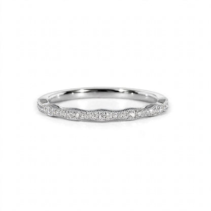 18K Rose Gold Pavé Wave Anniversary Band