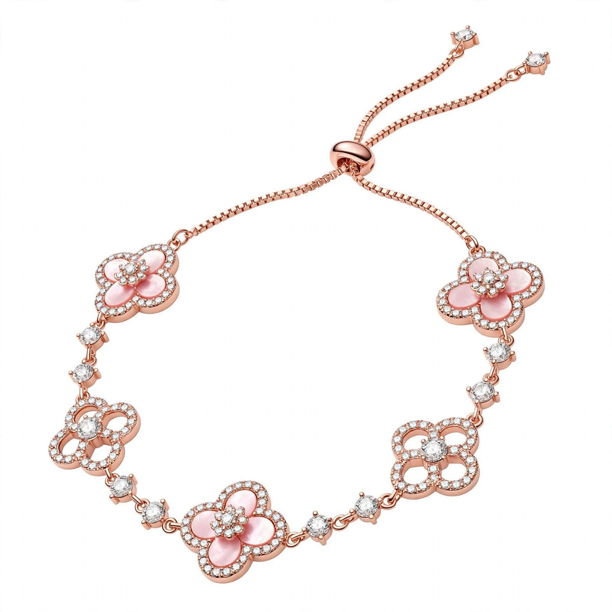 18K Rose Gold Sakura Clover Bracelet