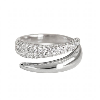 14K Rose Gold Pavé Diamond Open Wrap Ring