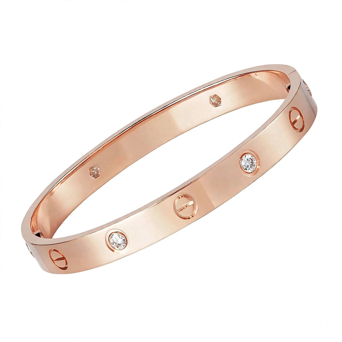 18K Yellow Gold Screw Motif Bangle