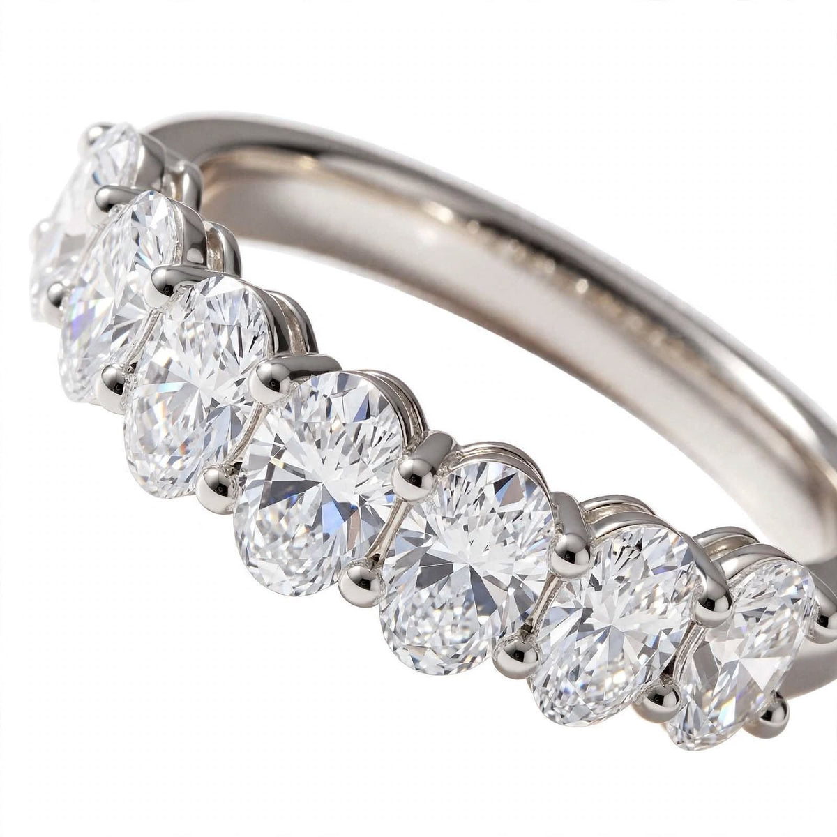 14K Yellow Gold Oval Cut Diamond Half-Eternity Band
