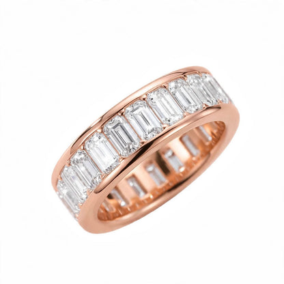 14K Yellow Gold Emerald-Cut Diamond Full Eternity Band