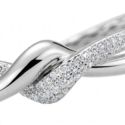 18K Rose Gold Interlocking Infinity Knot Diamond Bangle Bracelet