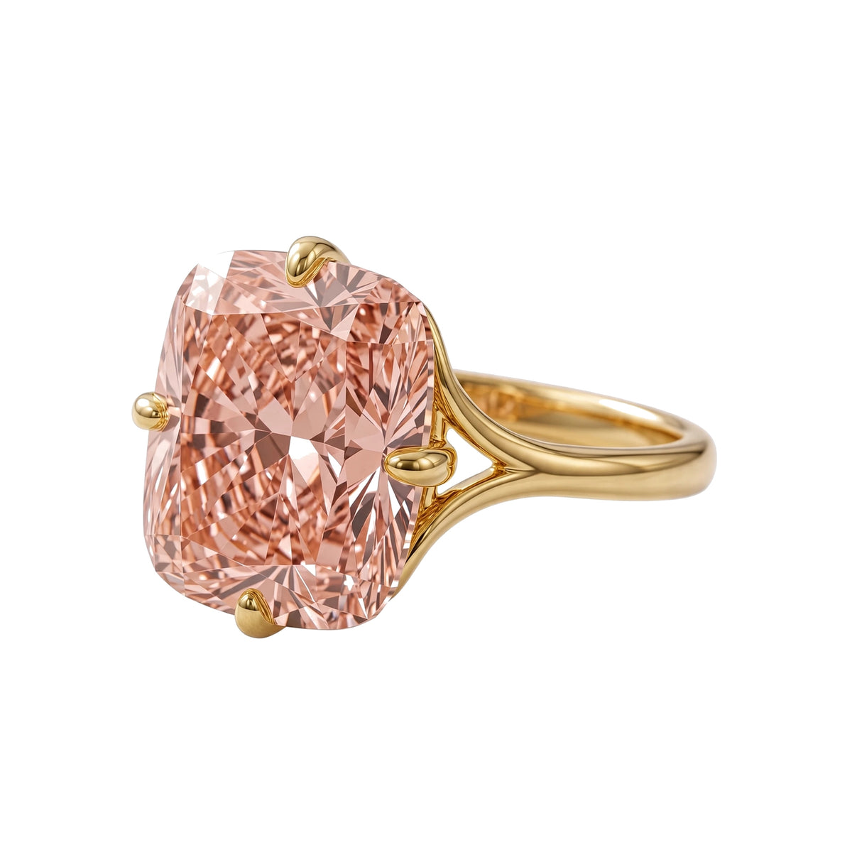 14K Rose Gold Elongated Cushion Cut Morganite Engagement Ring.