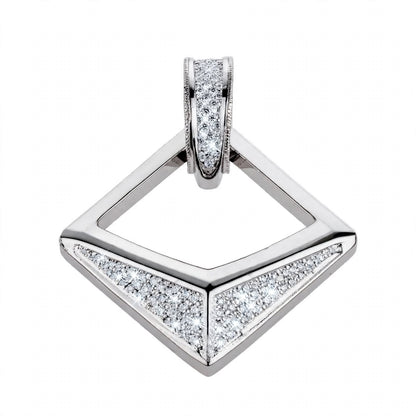 18K Rose Gold Modern Geometric Open Rhombus Diamond Pendant